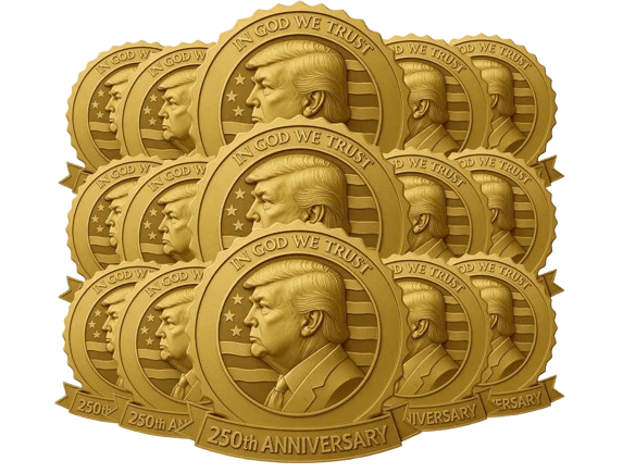 Trump 250th Anniversary Golden Badge 5 images
